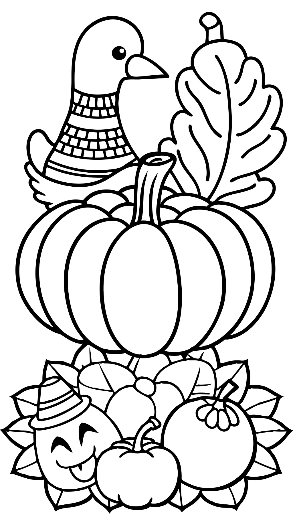 coloriage de Thanksgiving PDF imprimable gratuit